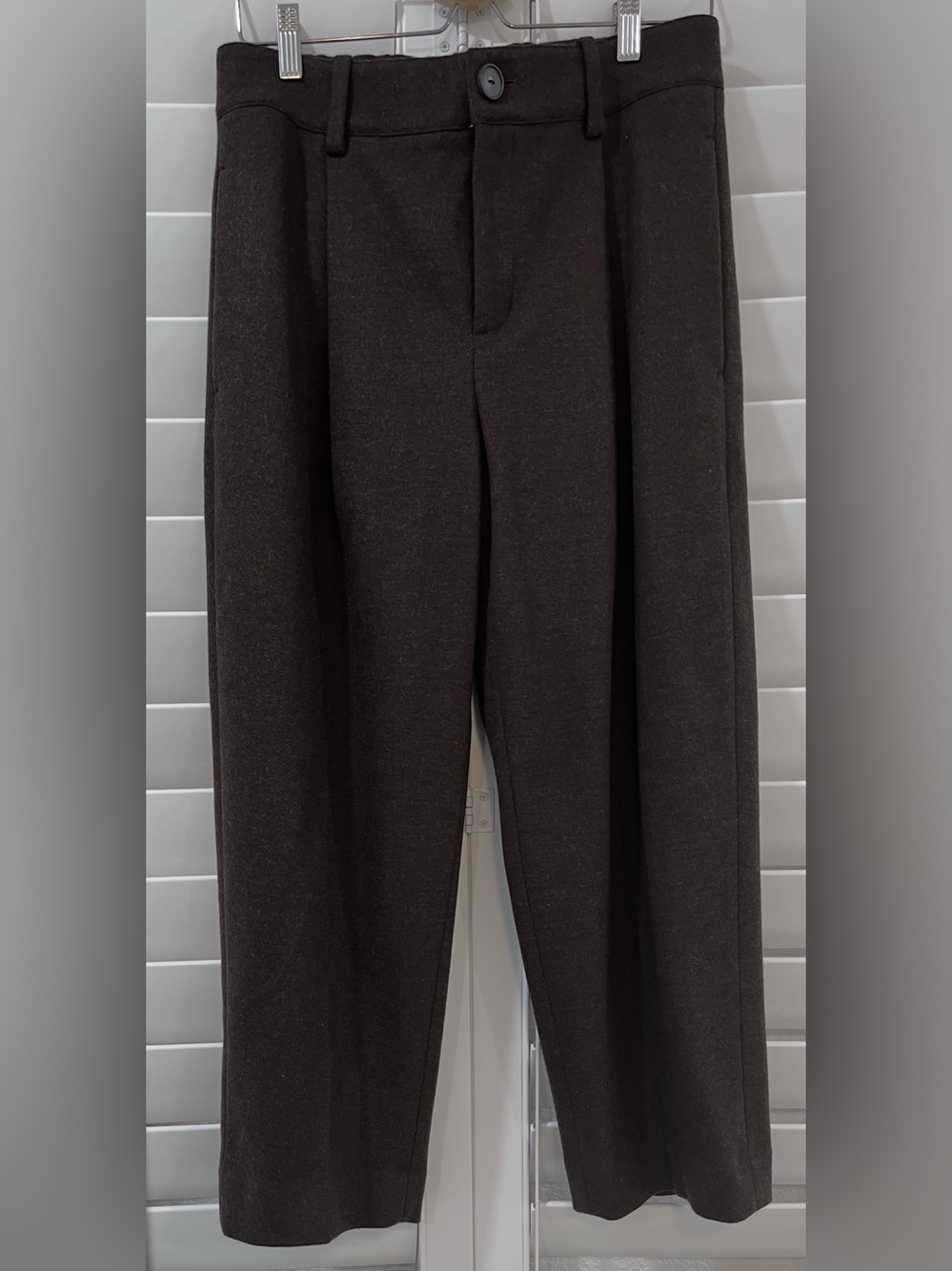 Vince 100% Wool Brown Pleated Tailored Trousers Pants Size 8 - Picture 1 of 11